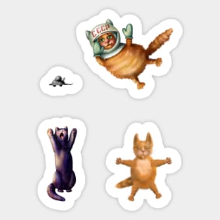 Cute funny cats stickers Sticker